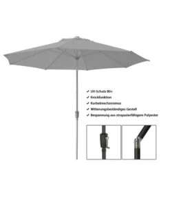 Dehner Schirm Milos, Rund, Ca. Ø294 Cm -Gartengerätegeschäft 2408086 WE FS 003 DehnerSchirmMilos