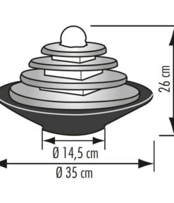 Seliger Zimmerbrunnen Tao, Schiefer, Ca. Ø35/H25 Cm -Gartengerätegeschäft 2702546 WE FS 002 SeligerZimmerbrunnenTaoSchiefer