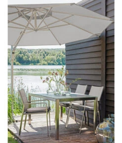 Dehner Ampelschirm Zypern, Rund, Ca. Ø 300 Cm -Gartengerätegeschäft 4212171 WE MO 001 AmpelschirmZypernHellbraunNeu