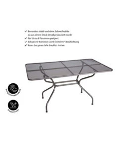 Royal Garden Streckmetall-Gartentisch, Ca. B145/H74/T90 Cm -Gartengerätegeschäft 5312822 WE IG 001 MwhStreckmetallGartentischStreckmetallTisch145X90cmERaug