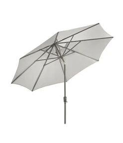 Dehner Schirm Milos, Rund, Ca. Ø294 Cm -Gartengerätegeschäft 6702864 WE FS 003 SchirmMilosHellgrauNeu