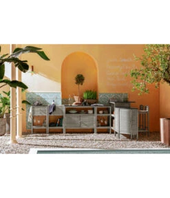 Dehner Eckschrank Southampton, Ca. B50/H90/T50 Cm -Gartengerätegeschäft 6713739 6713762 6713705 6713630 6713531 6713663 6713440 6713390 WE MO 001 OutdoorkuecheSouthampton 2