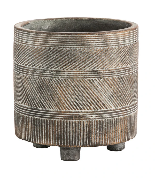 Dehner Beton-Übertopf Nola, Rund, Grau-kupfer 1 Dehner Beton-Übertopf Nola, Rund, Grau-kupfer