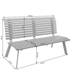 Dehner Bank London, 3-Sitzer -Gartengerätegeschäft 6893762 6893770 6893788 WE DE 001 AlubankLondonSkizze