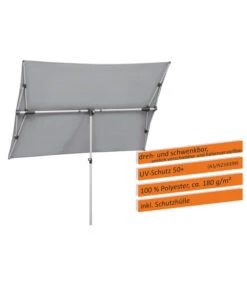 Schneider Sonnenschirm Novara, Rechteckig, Ca. B190/T140 Cm -Gartengerätegeschäft 6953541 WE IG 001 SchneiderSonnenschirmNovarasilvergrau